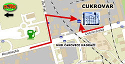 levn ubytovn v Praze - mapa ubytovny